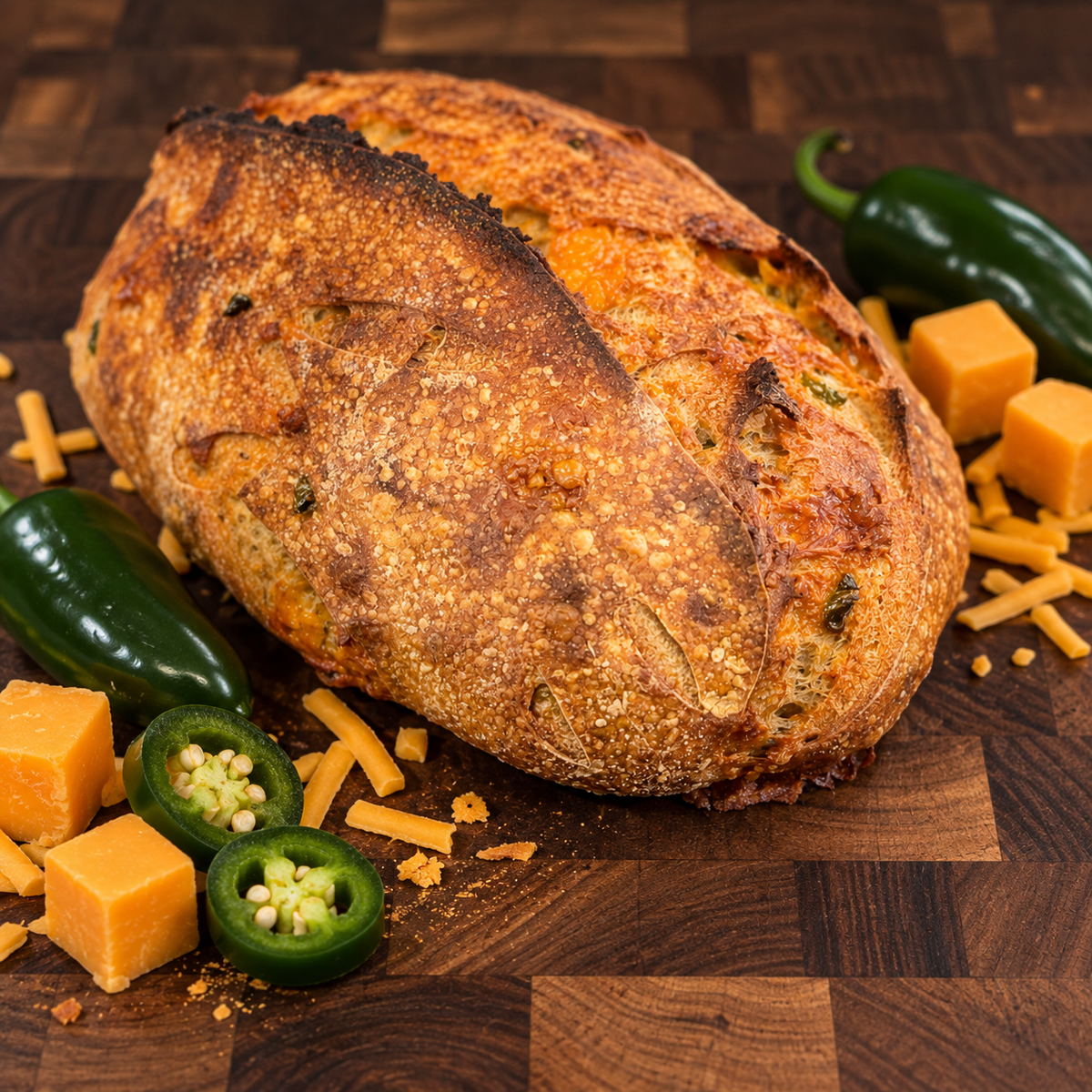 Jalapeño-Cheddar Sourdough Loaf (large loaf)