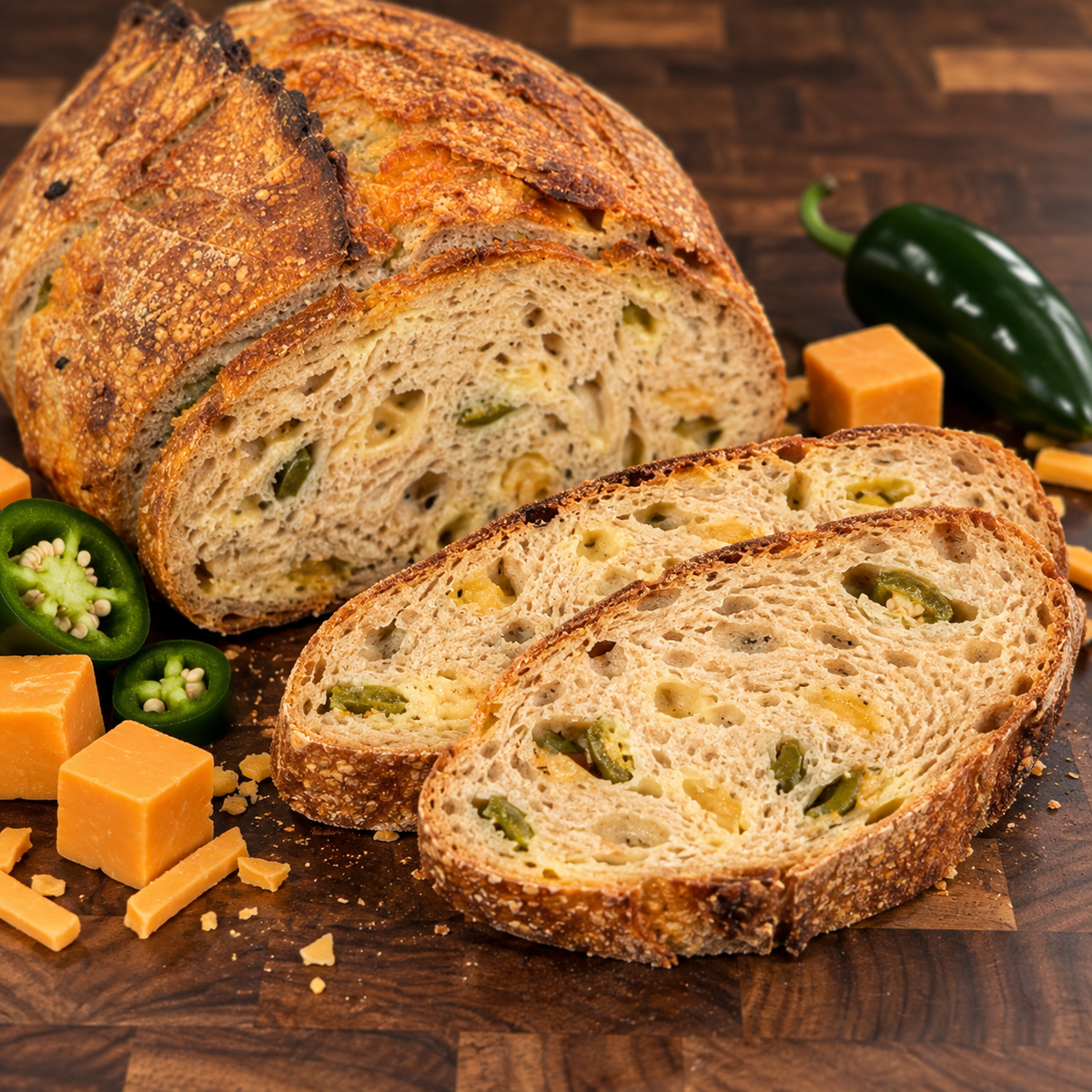Jalapeño-Cheddar Sourdough Loaf (large loaf)
